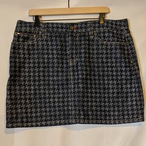 Tommy Hilfiger Houndstooth Denim Skirt Size 16